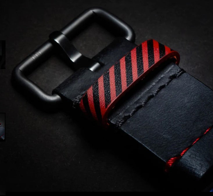 Black Leather Strap // Gun metal buckle