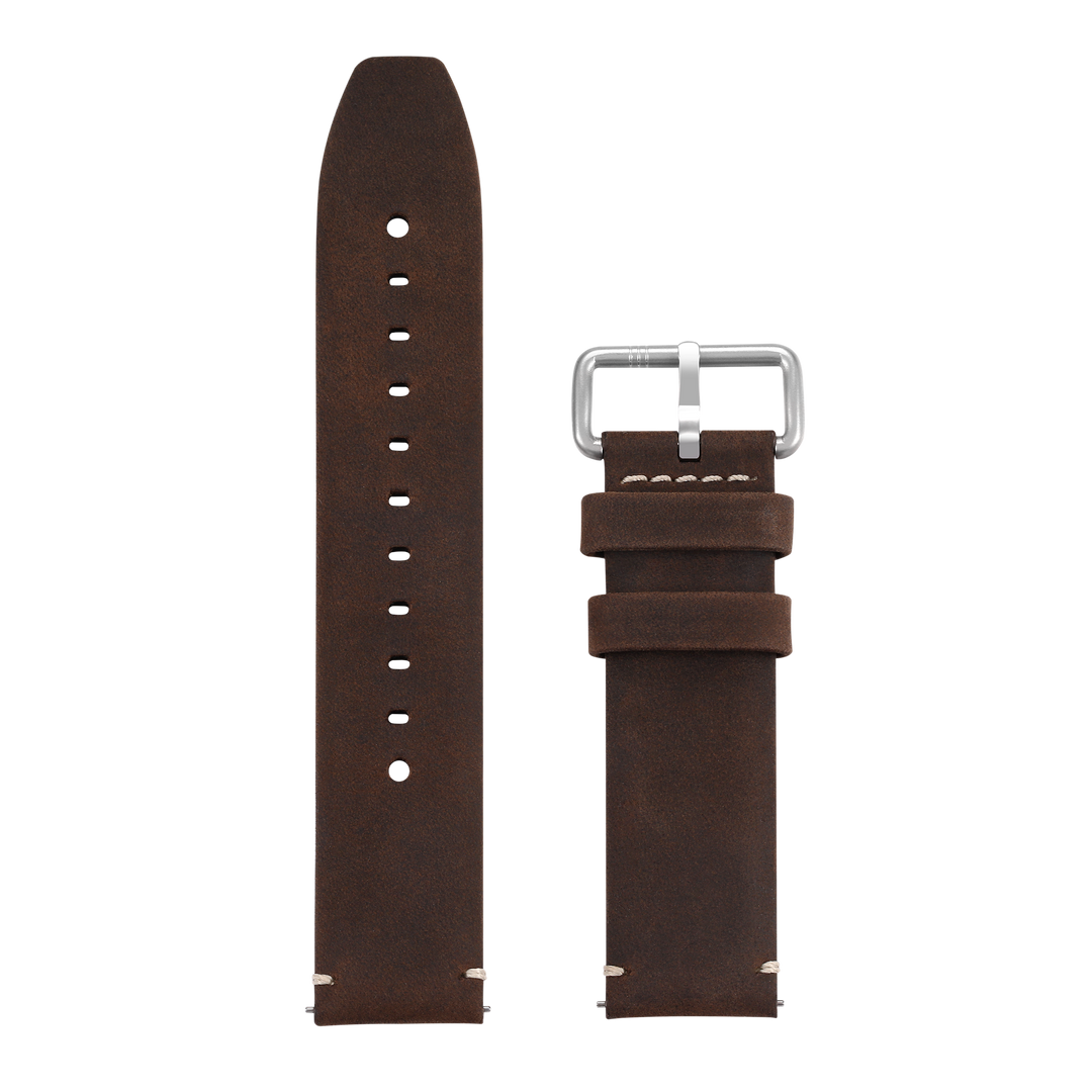 Brown Leather Strap // Silver buckle