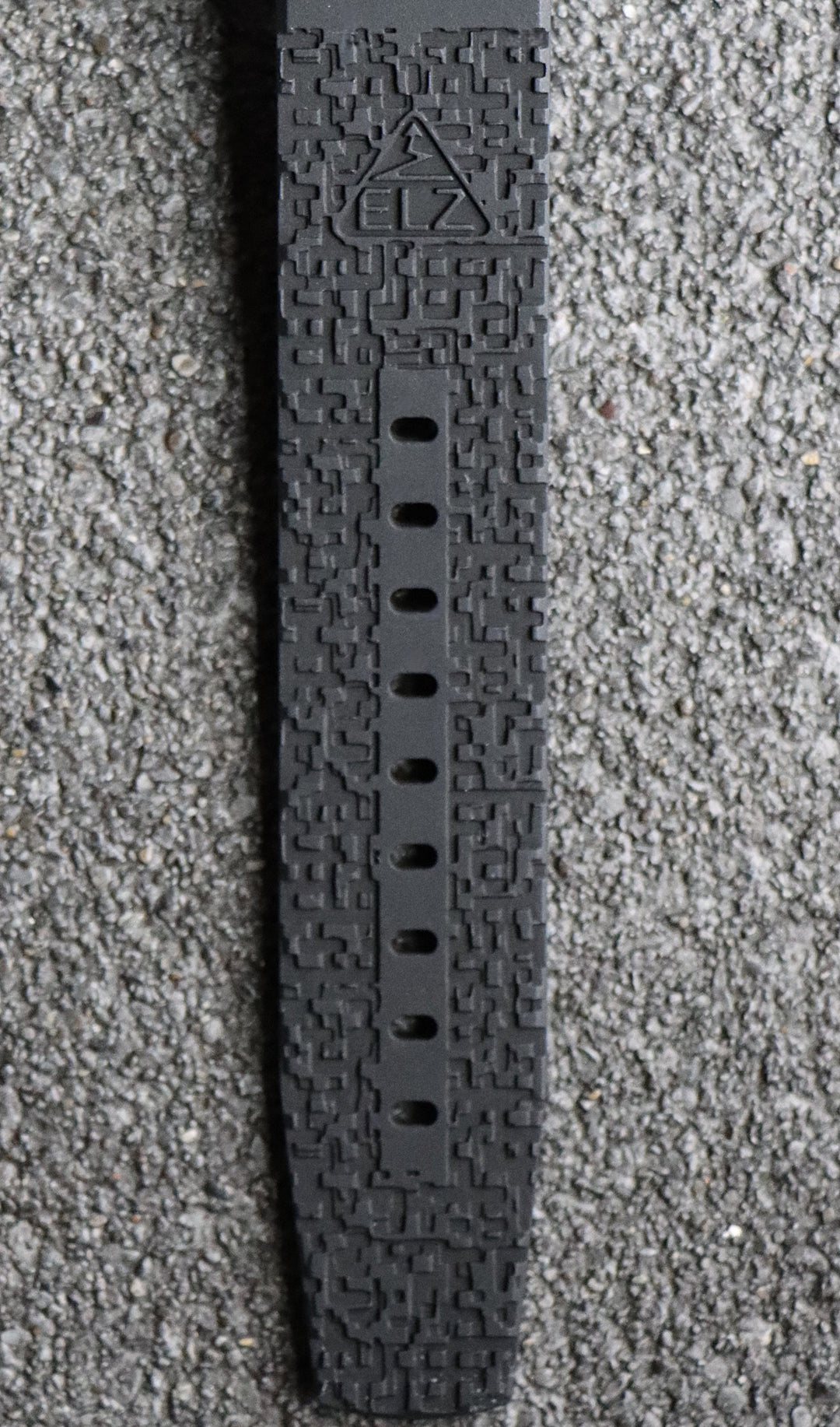 22mm black rubber strap - Green Printing