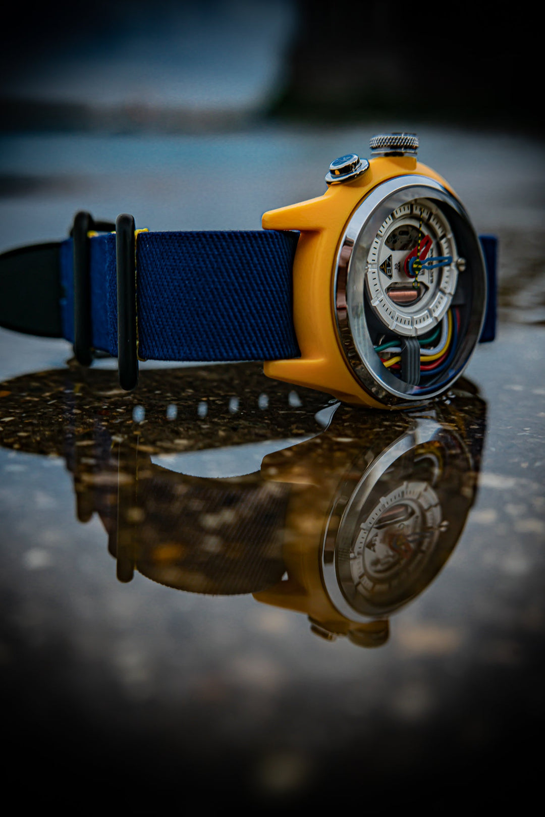 Blue Textile (Fabric) Strap // Black buckle