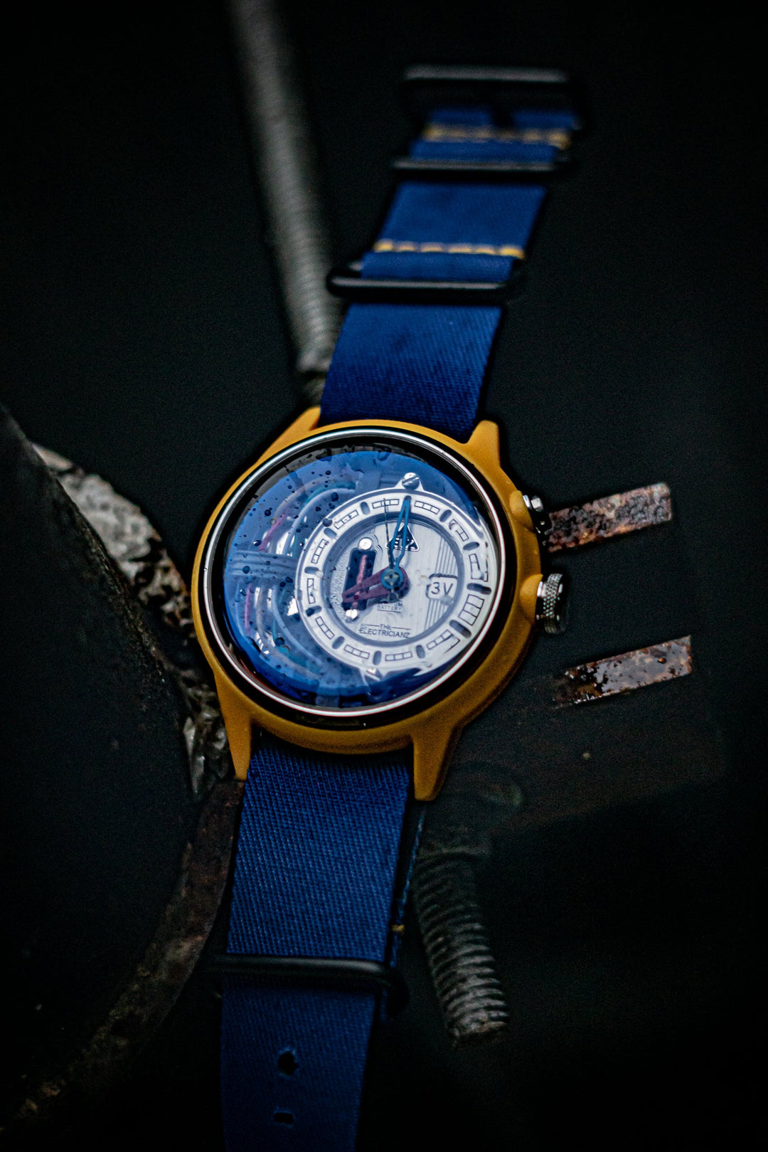 Blue Textile (Fabric) Strap // Black buckle
